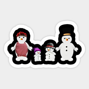 Christmas Snowman Family Sticker